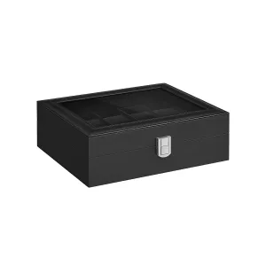 10-Slot Watch Box with Glass Lid Decorative Accessories best selling