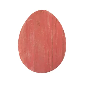 12" Farmhouse Red Wooden Large Egg Decorative Accessories last chance deals