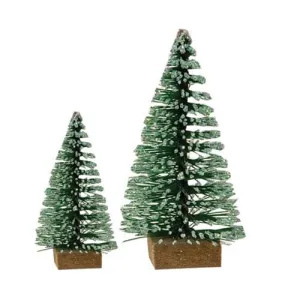 *12/Set Mini Frosty Bottle Brush Trees Decorative Accessories low price