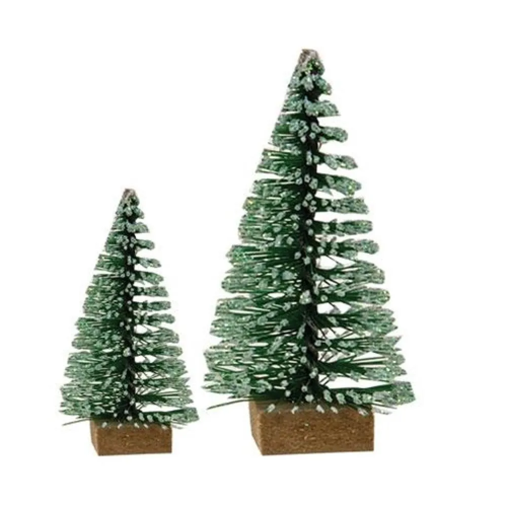 *12/Set Mini Frosty Bottle Brush Trees Decorative Accessories low price