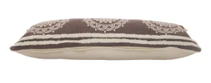14" X 36" Brown And White 100% Cotton Striped Zippered Pillow Throw Pillows value buys