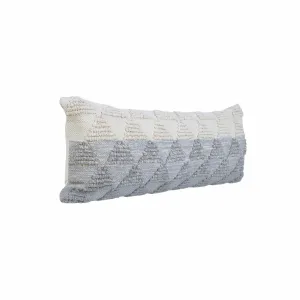 14" X 36" Heathered Gray And Off-White 100% Cotton Geometric Zippered Pillow Throw Pillows home accents sale