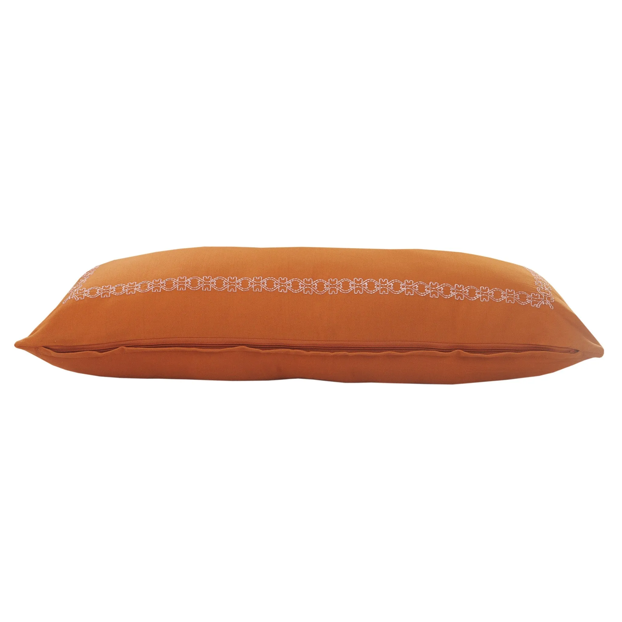 14" X 36" Orange And Dark Orange 100% Cotton Geometric Zippered Pillow Throw Pillows home accents sale