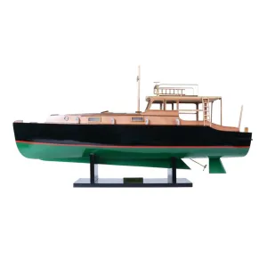 15" Black and Green 1934 Hemingway Pilar Fishing Boat Boat Hand Painted Decorative Boat Decorative Accessories ON SALE