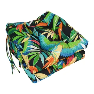 16-inch Outdoor Spun Polyester Square Tufted Chair Cushions (Set of 2) Throw Pillows low cost deal