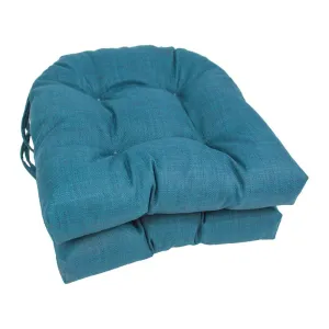 16-inch Outdoor Spun Polyester U-shaped Tufted Chair Cushions (Set of 2) Throw Pillows low cost deal