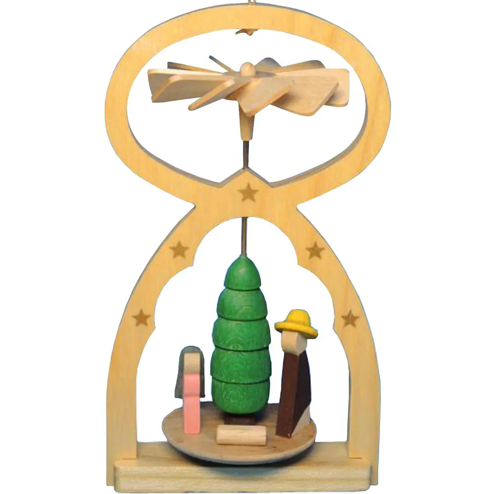 1706 - Richard Glaesser Mini Pyramid - Nativity Scene - 4.25"H x 3.25"W x 3.25"