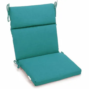 18-inch by 38-inch Spun Polyester Solid Outdoor Squared Chair Cushion, Aqua Blue Throw Pillows low cost deal