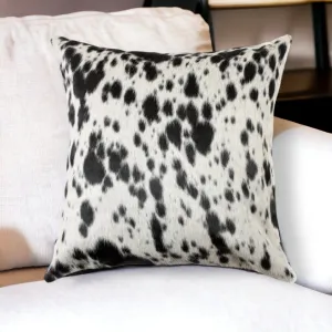 18" Black Cowhide Throw Pillow Throw Pillows clearance cushion