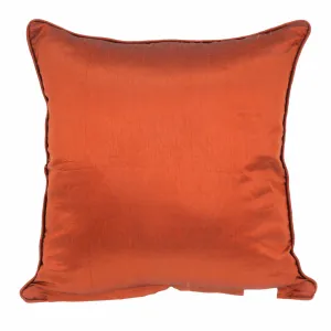 18" X 18" Beige And Brown Zippered 100% Cotton Throw Pillow With Embroidery Throw Pillows low cost deal