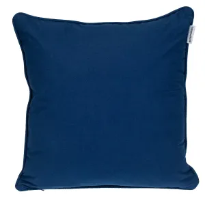 18" X 18" Blue 100% Cotton Geometric Zippered Pillow Throw Pillows clearance cushion
