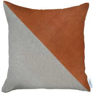 18" X 18" Brown And Grey Geometric Zippered Handmade Polyester Throw Pillow Cover Throw Pillows sofa decor deals