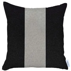 18" X 18" Grey And Black Geometric Zippered Handmade Polyester Throw Pillow Cover Throw Pillows sofa decor deals