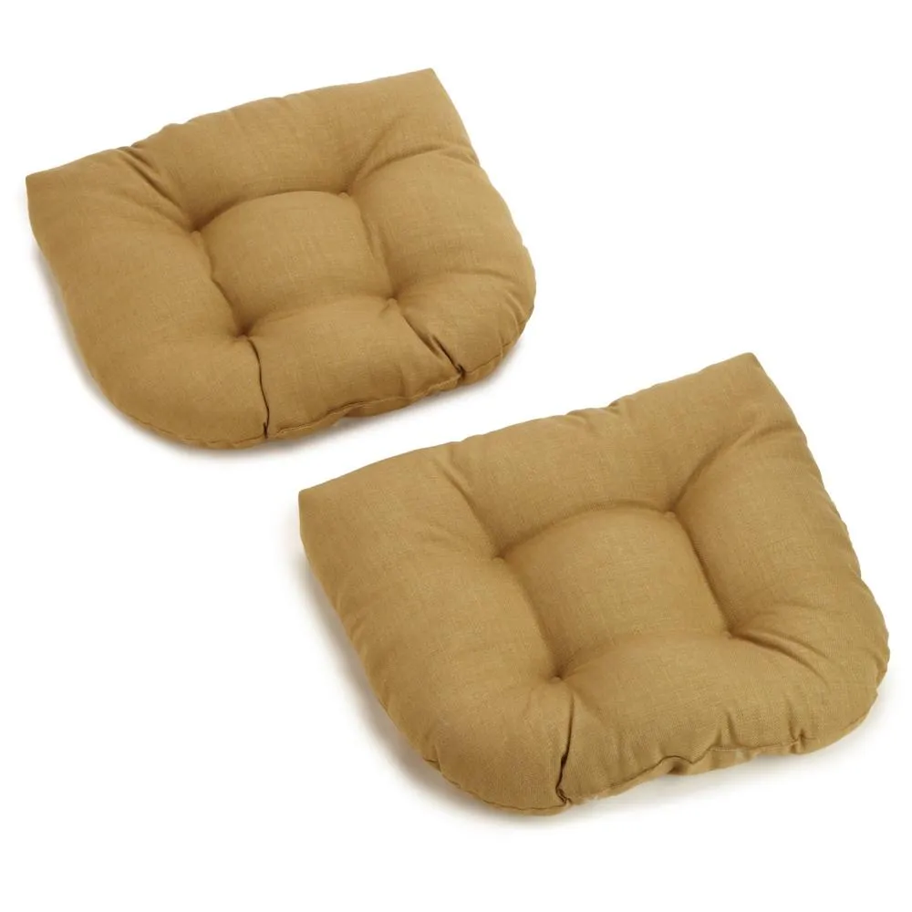 19-inch U-Shaped Outdoor Spun Polyester Tufted Dining Chair Cushion (Set of 2) Throw Pillows low cost deal