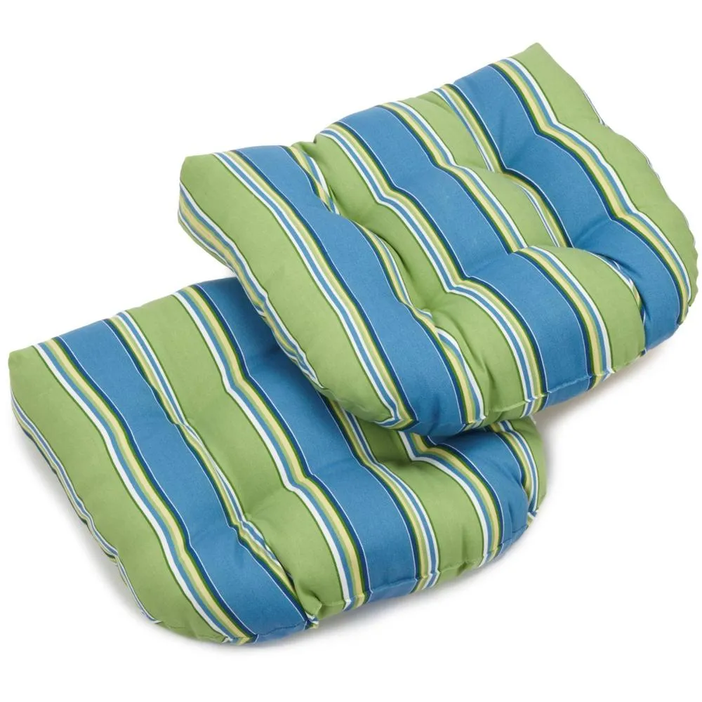 19-inch U-Shaped Outdoor Spun Polyester Tufted Dining Chair Cushion (Set of 2) Throw Pillows low cost deal