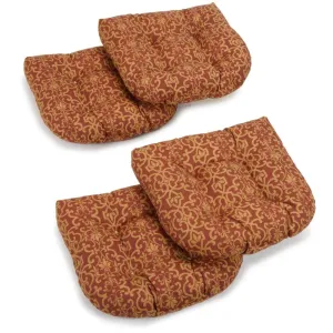 19-inch U-Shaped Spun Polyester Outdoor Tufted Dining Chair Cushions (Set of 4) Throw Pillows low cost deal
