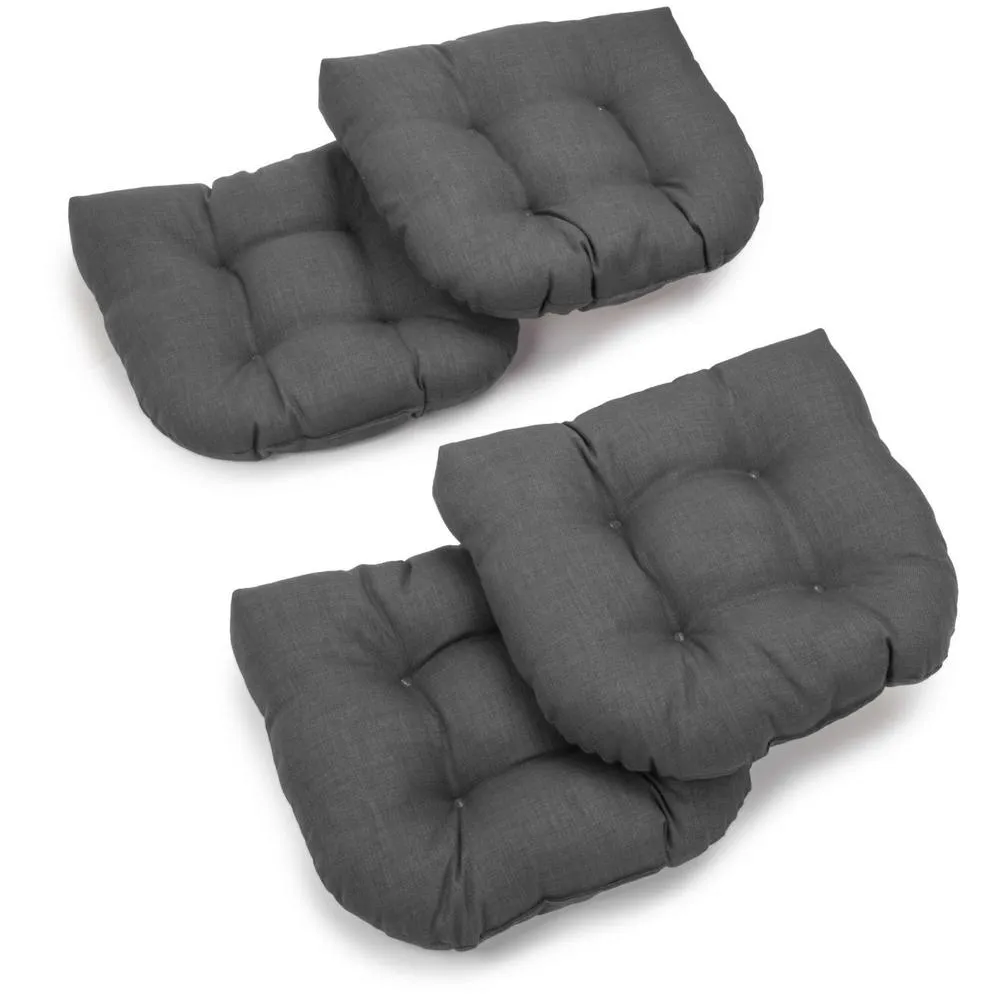 19-inch U-Shaped Spun Polyester Outdoor Tufted Dining Chair Cushions (Set of 4) Throw Pillows low cost deal