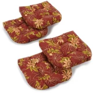 19-inch U-Shaped Spun Polyester Outdoor Tufted Dining Chair Cushions (Set of 4) Throw Pillows low cost deal