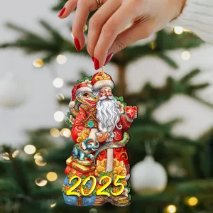 2025 Special: Santa with the Snake Wooden Christmas Ornament by G. Debrekht Holiday Decor clearance sale