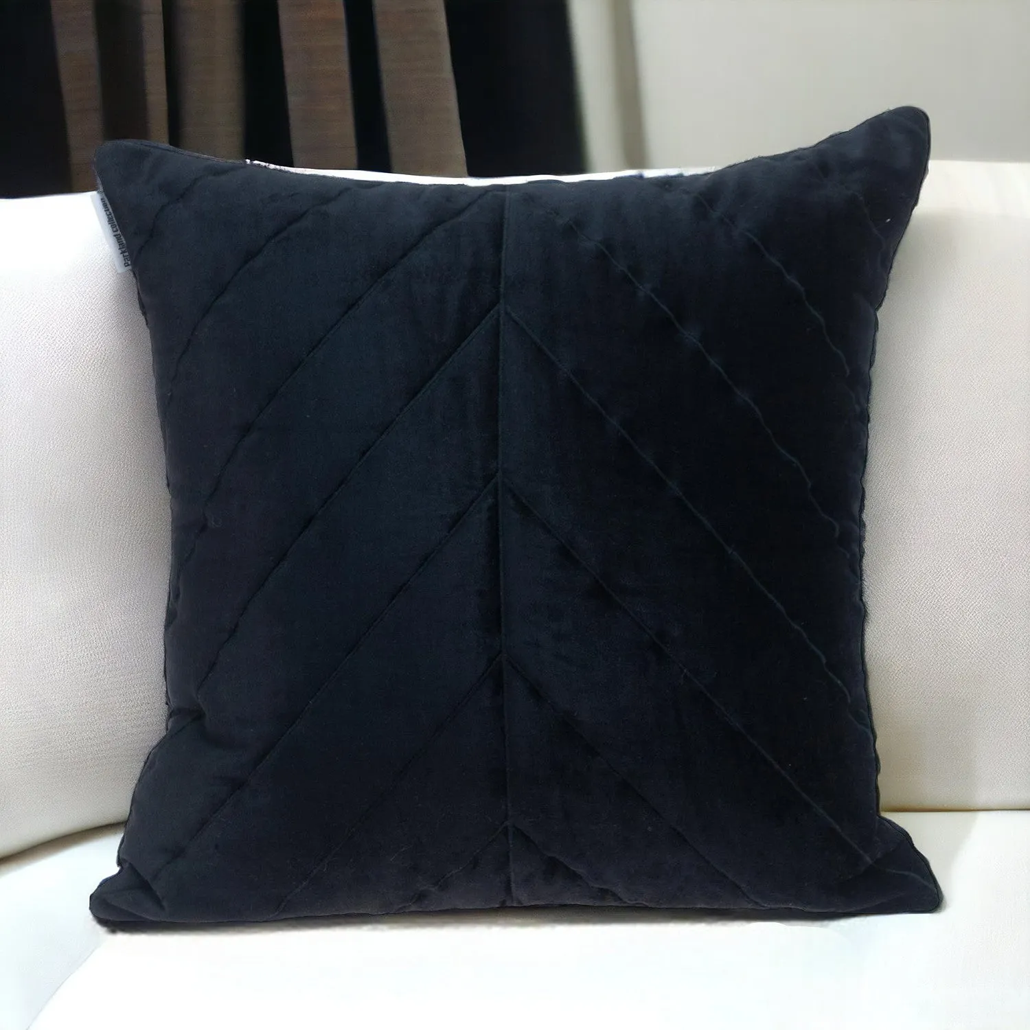 20" Black Cotton Blend Throw Pillow Throw Pillows home accents sale