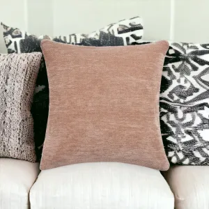 20" X 20" Beige Chenille Zippered Pillow Throw Pillows clearance cushion