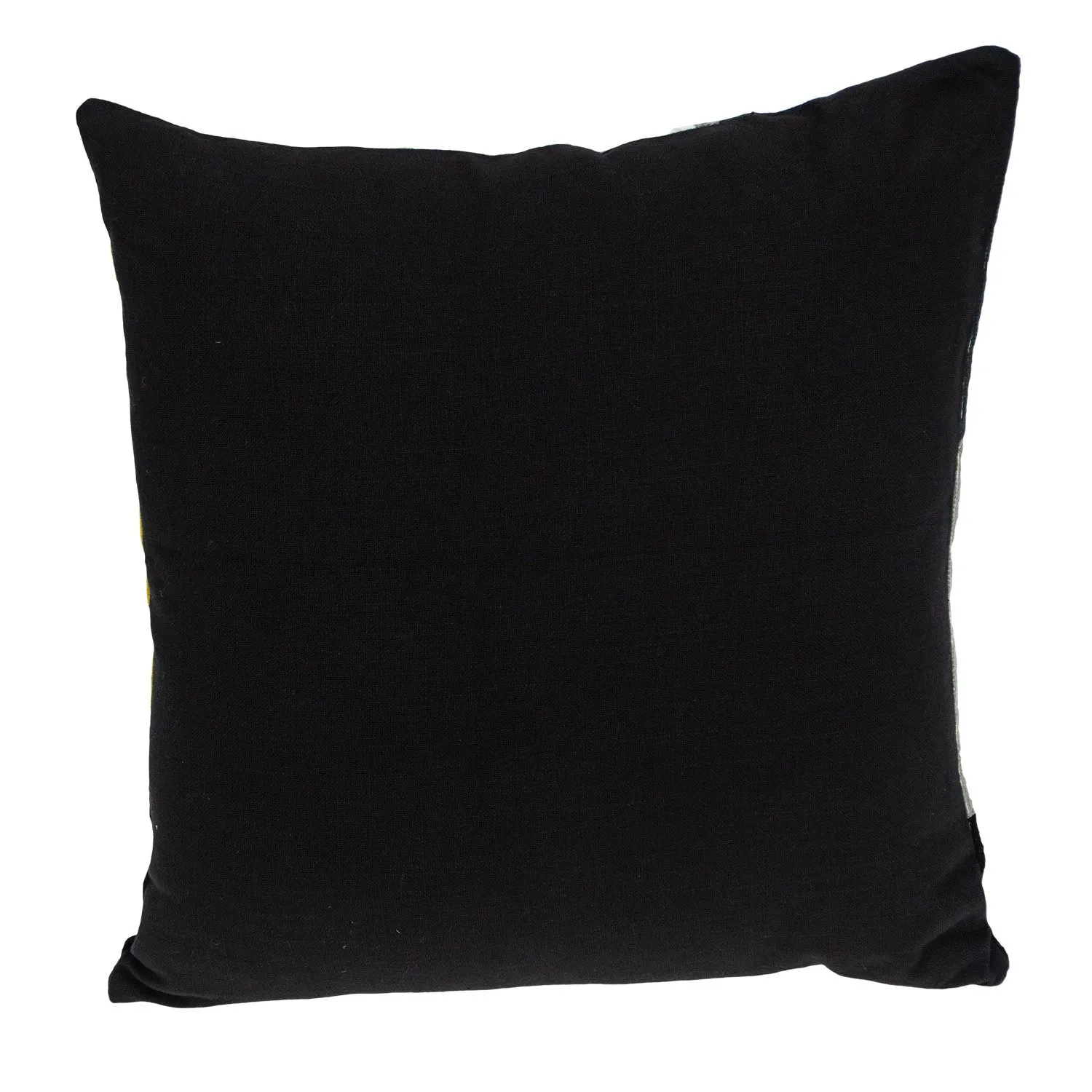 20" X 20" Black Grey And Mustard Geometric Zippered 100% Cotton Throw Pillow Throw Pillows low cost deal