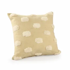 20" X 20" Cream And White 100% Cotton Zippered Pillow Throw Pillows clearance cushion