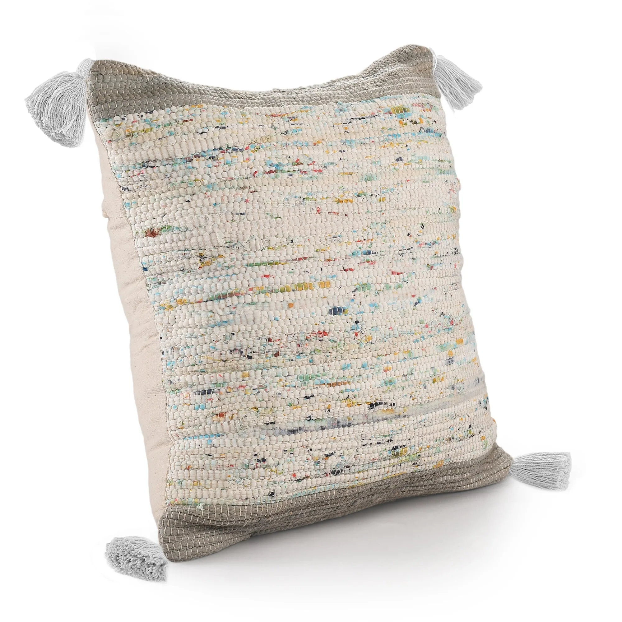 20" X 20" Gray And Off-White 100% Cotton Abstract Zippered Pillow Throw Pillows home accents sale