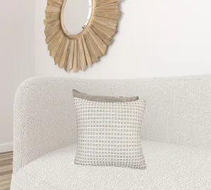 20" X 20" Ivory And Tan 100% Cotton Geometric Zippered Pillow Throw Pillows home accents sale