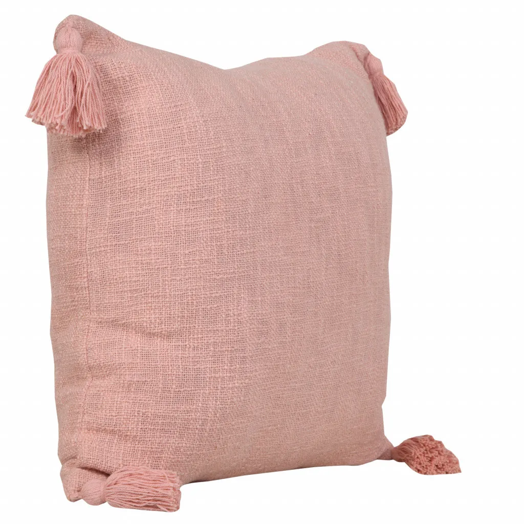 20" X 20" Light Pink 100% Cotton Zippered Pillow Throw Pillows home accents sale