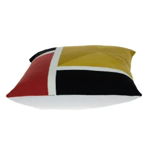 20" X 20" Mustard Yellow And Black Geometric Zippered 100% Cotton Throw Pillow Throw Pillows home accents sale