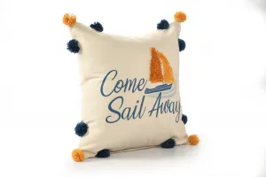 20" X 20" Navy And Orange Polyester Tropical Zippered Pillow Throw Pillows low cost deal