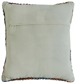 20" X 20" Red Green Blue Yellow Orange Pink And Black 100% Cotton Geometric Zippered Pillow Throw Pillows clearance cushion