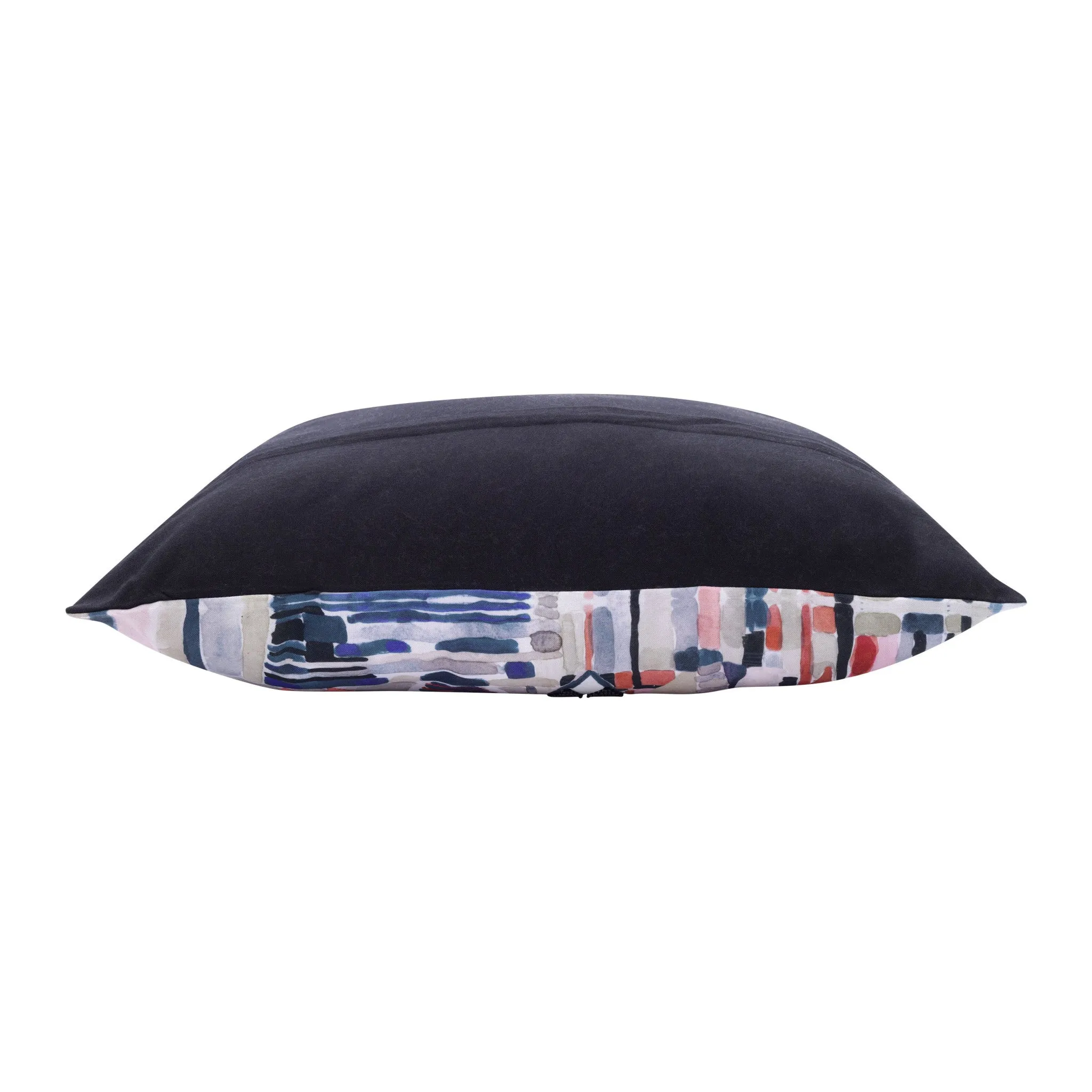20" X 20" Red Pink Blue Gray And Black Polyester Abstract Zippered Pillow Throw Pillows value buys