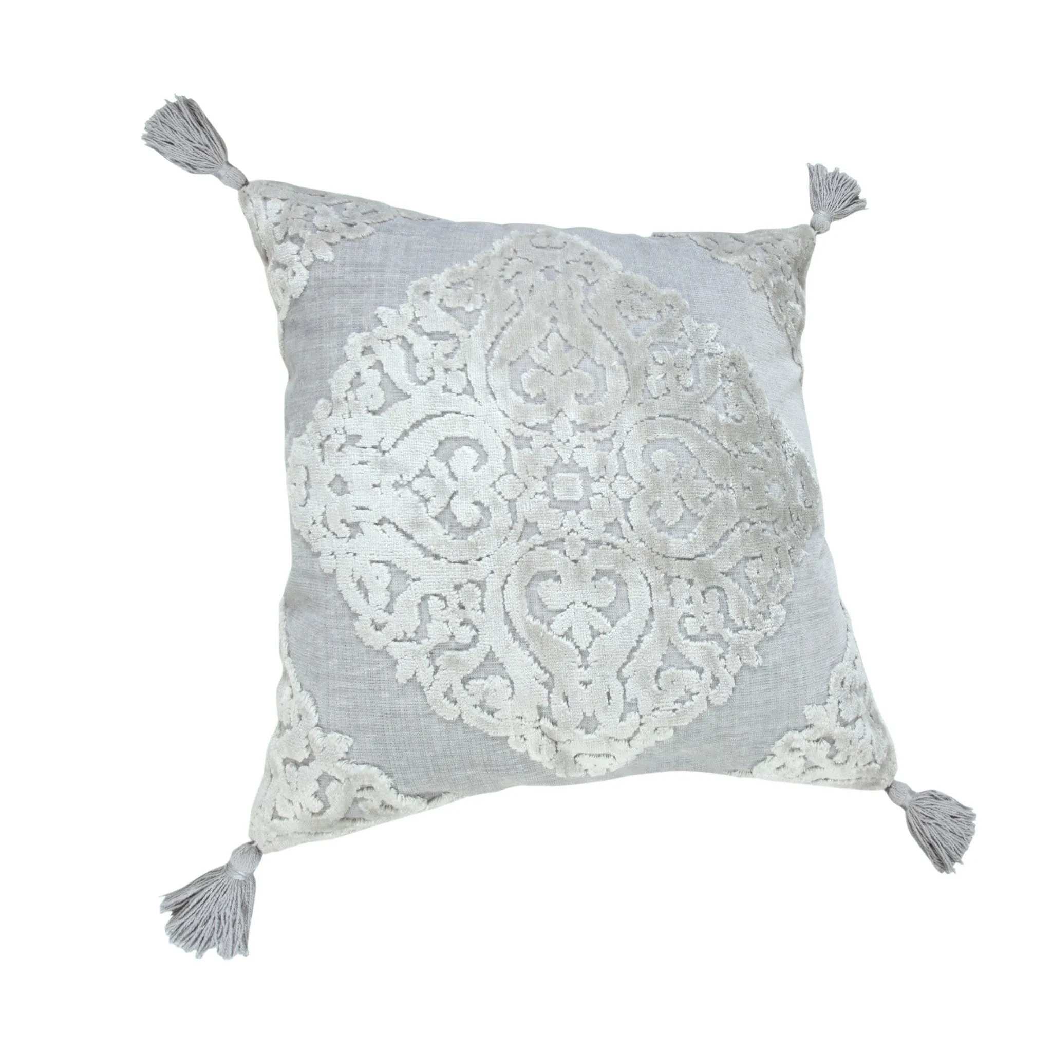 20" X 20" Silver Gray And Light Gray Viscose Zippered Pillow Throw Pillows home accents sale