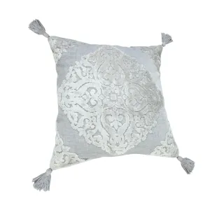 20" X 20" Silver Gray And Light Gray Viscose Zippered Pillow Throw Pillows home accents sale