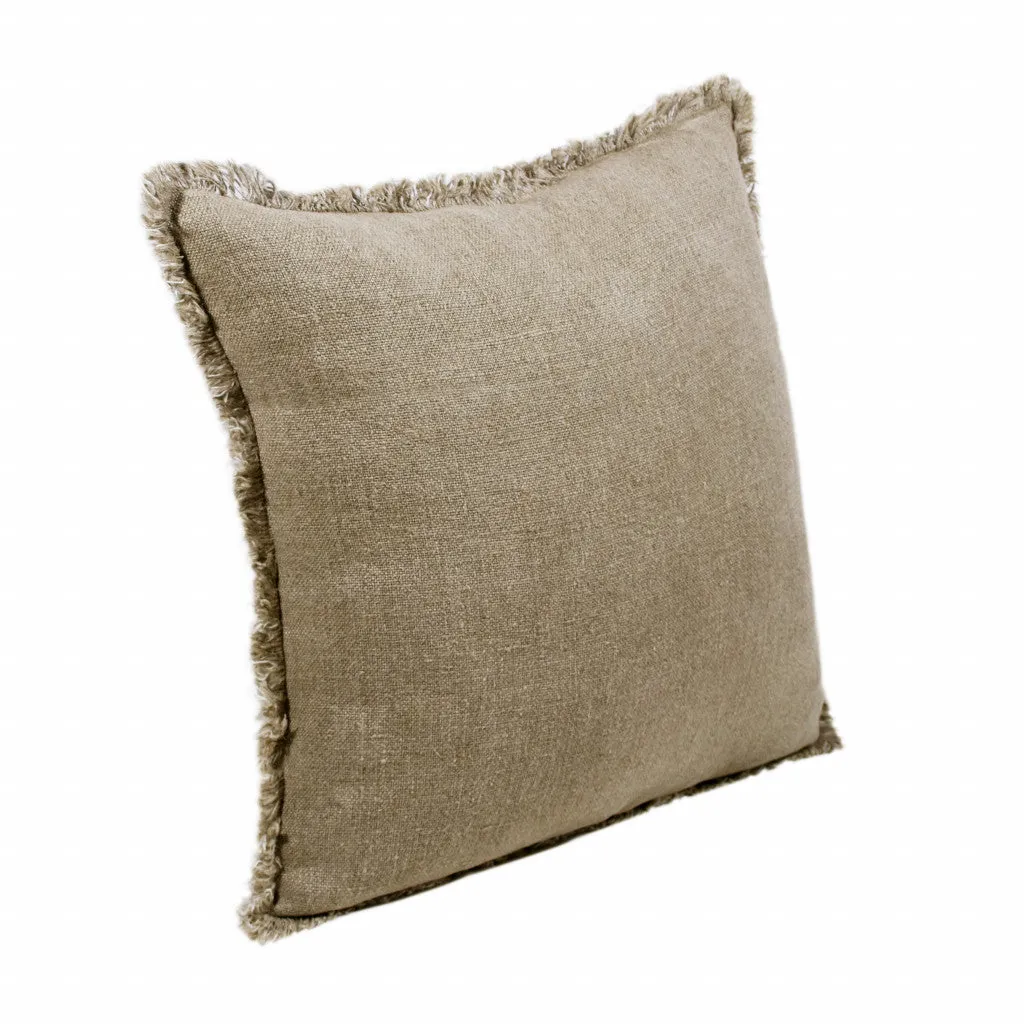 20" X 20" Tan And Ivory Linen Zippered Pillow Throw Pillows home accents sale