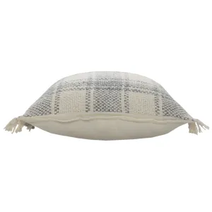 20" X 20" White And Gray-Blue Polyester Plaid Zippered Pillow Throw Pillows sofa decor deals