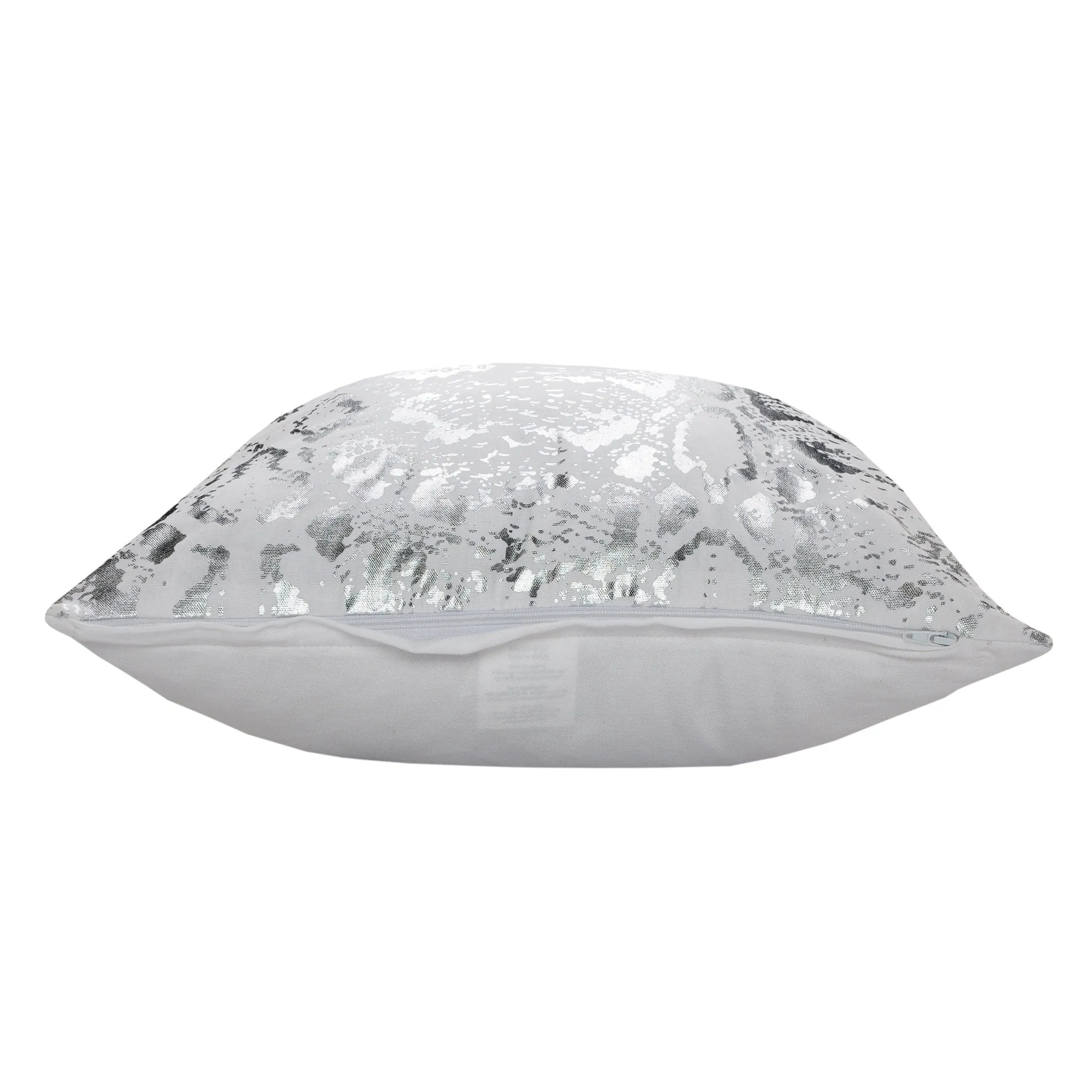 20" X 20" White And Silver 100% Cotton Animal Print Zippered Pillow Throw Pillows home accents sale