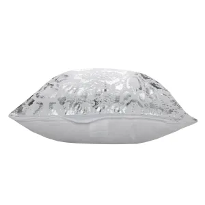 20" X 20" White And Silver 100% Cotton Animal Print Zippered Pillow Throw Pillows home accents sale