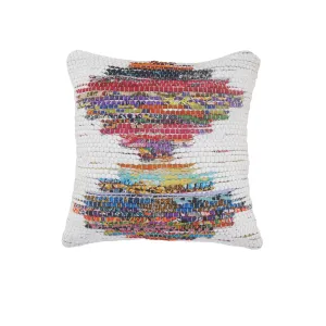 20" X 20" White Red Green Blue Yellow And Orange 100% Cotton Geometric Zippered Pillow Throw Pillows value buys