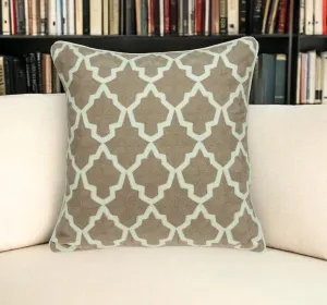 20" X 7" X 20" Transitional Beige And White Pillow Cover With Poly Insert Throw Pillows sofa decor deals