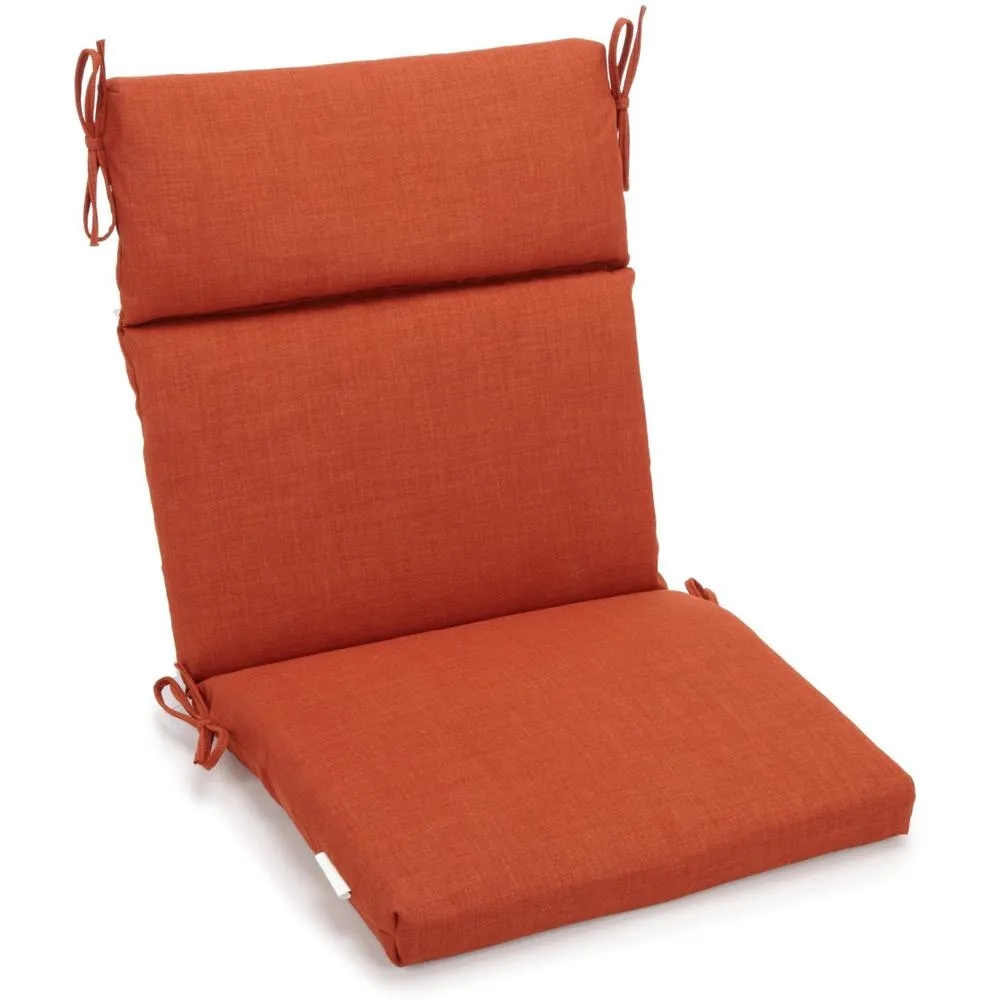 22-inch by 45-inch Spun Polyester Solid Outdoor Squared Seat/ Back Chair Cushion, Cinnamon Throw Pillows low cost deal