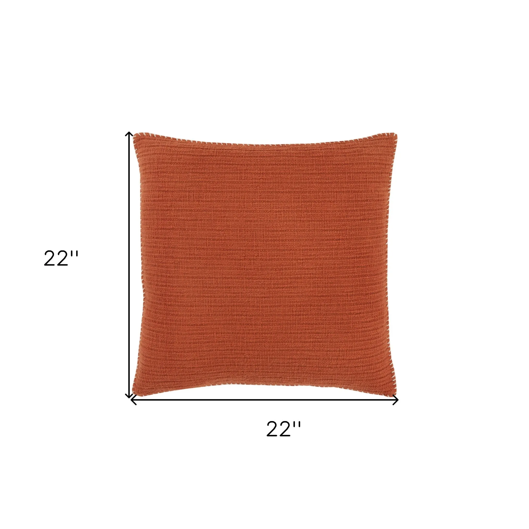 22" Orange Cotton Pillow Throw Pillows clearance cushion