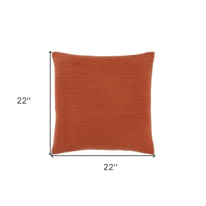 22" Orange Cotton Pillow Throw Pillows clearance cushion