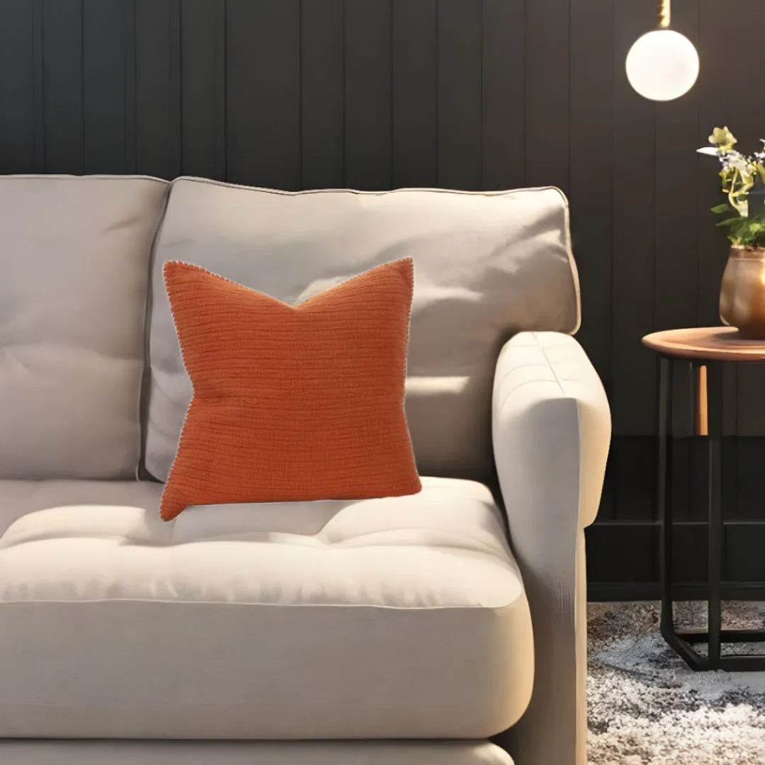 22" Orange Cotton Pillow