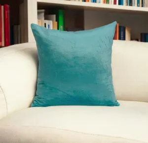 22" X 7" X 22" Transitional Aqua Solid Pillow Cover With Poly Insert Throw Pillows sofa decor deals
