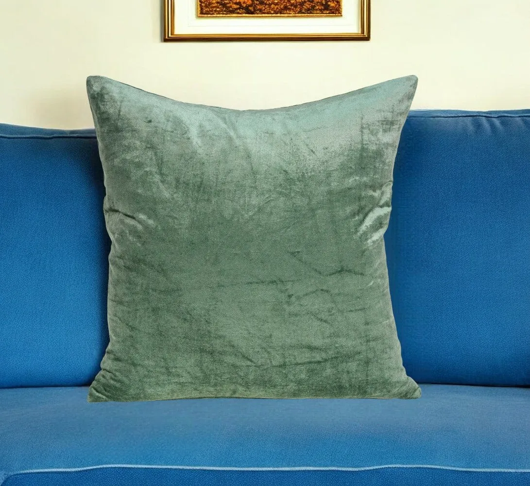 22" X 7" X 22" Transitional Green Solid Pillow Cover With Poly Insert Throw Pillows value buys