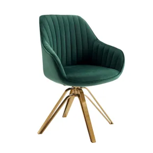 23" Green Velvet And Gold Swivel Arm Chair Wall Decor online discounts