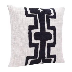 24" X 24" Black And Ivory 100% Cotton Geometric Zippered Pillow Throw Pillows low cost deal